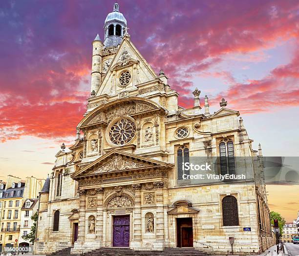 Church Of Saintetiennedumont In Paris Near Panthe Stock Photo - Download Image Now