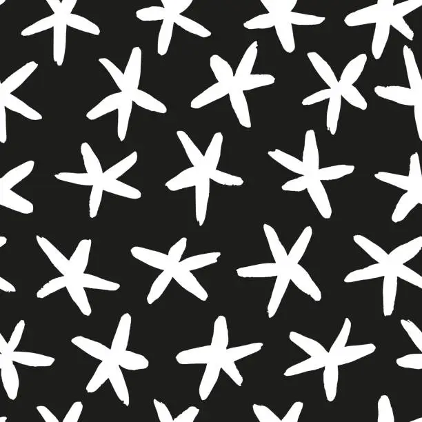 Vector illustration of Abstract black and white starry design.