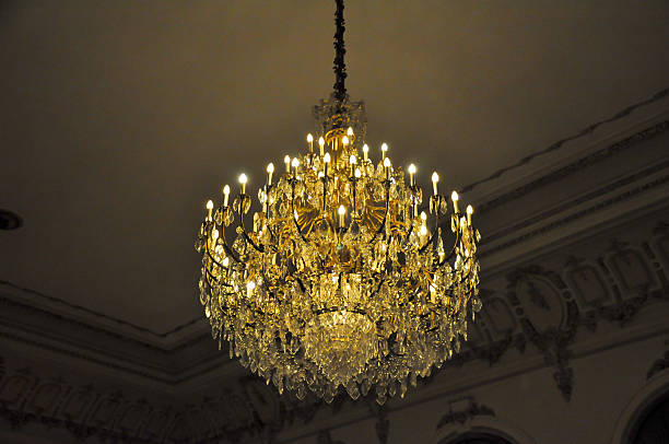 istock crystal chandelier in a dark room 186000842