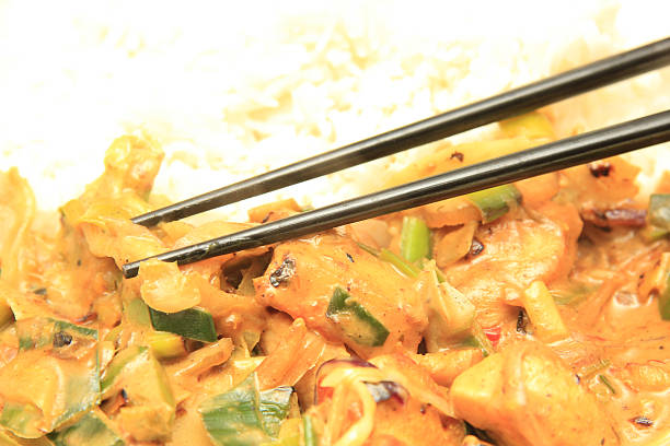 istock Asian food with chopsticks 186004807