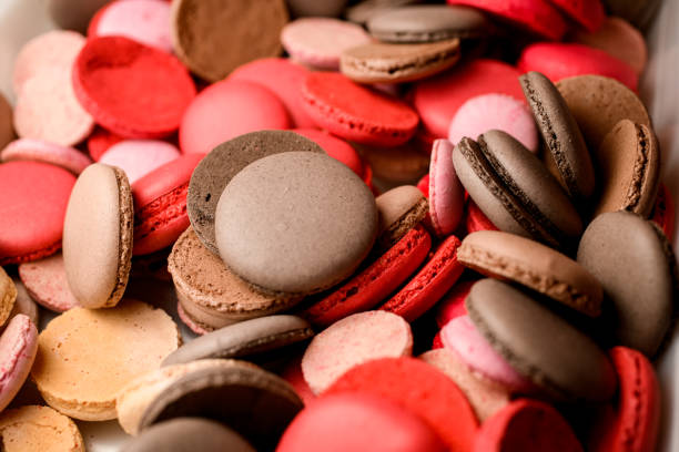 istock Top view of many colorful macaroon halves 1860052229