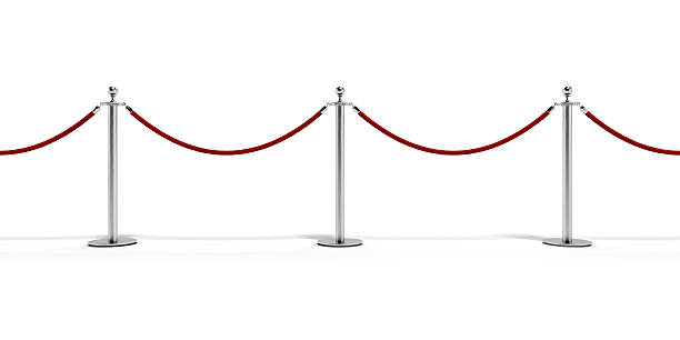 Tiled  stand barriers Tiled  stand barriers  isolated on white background roped off stock pictures, royalty-free photos & images