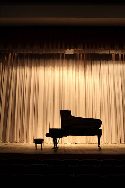 istock Silhouette of a concert piano on stage 186006019
