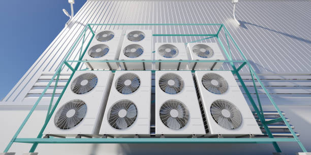 istock 3d rendering of condenser unit for hvac system. 1860063505