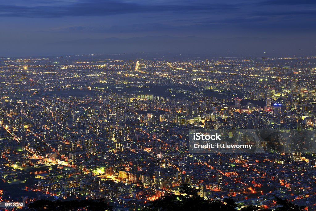 Sapporo vue de nuit - Photo de Affaires libre de droits