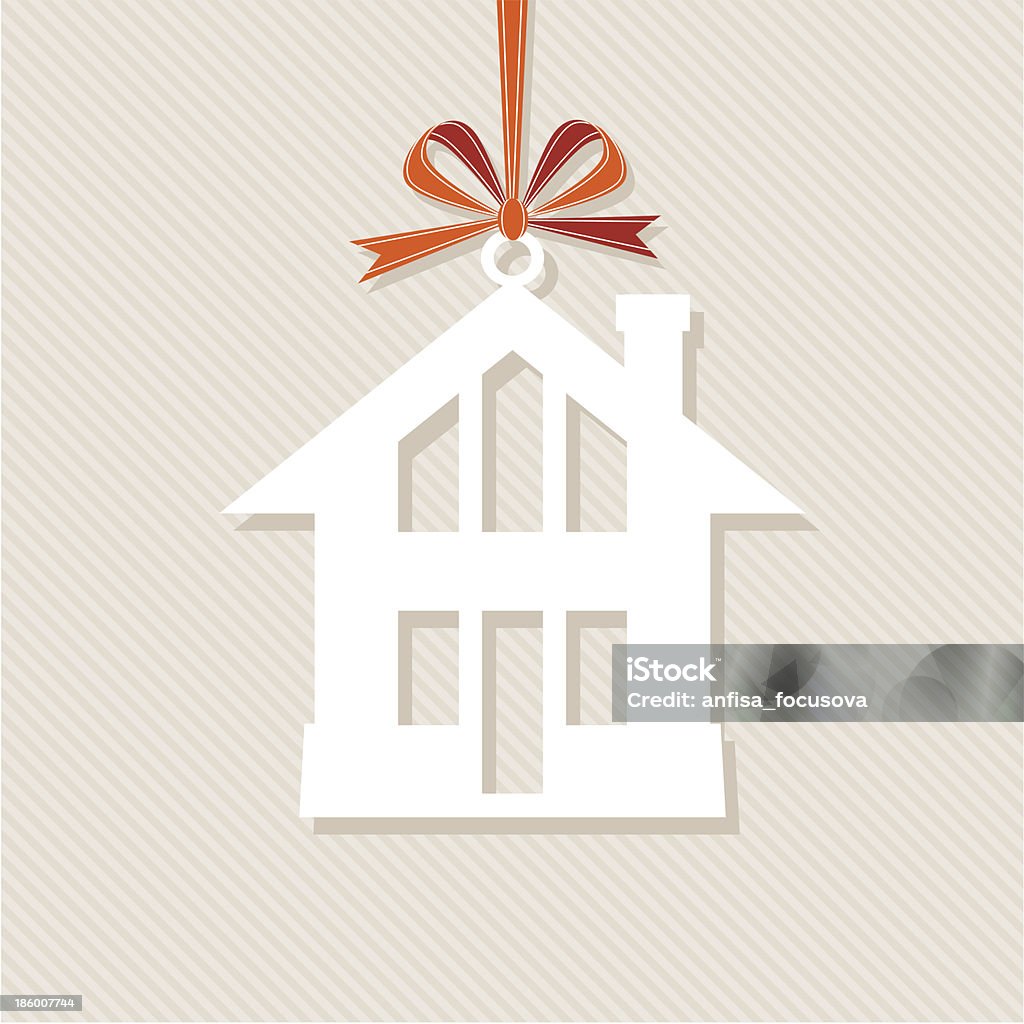 Maison avec rouge bow - clipart vectoriel de Abstrait libre de droits