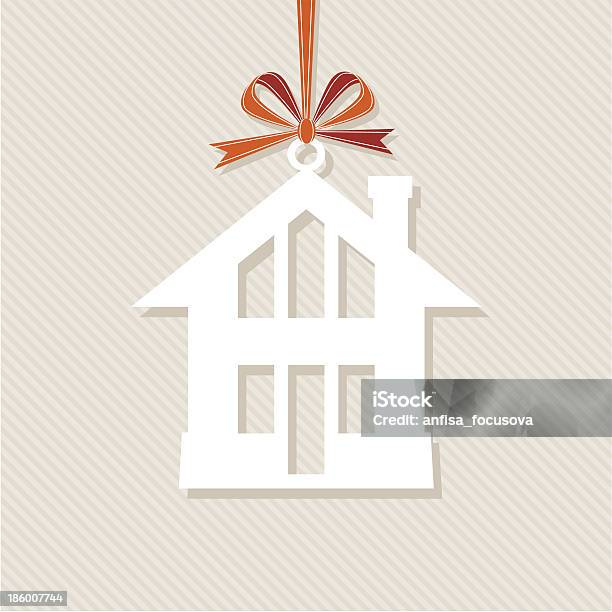 Maison Avec Rouge Bow Vecteurs libres de droits et plus d'images vectorielles de Abstrait - Abstrait, Agent immobilier, Appartement