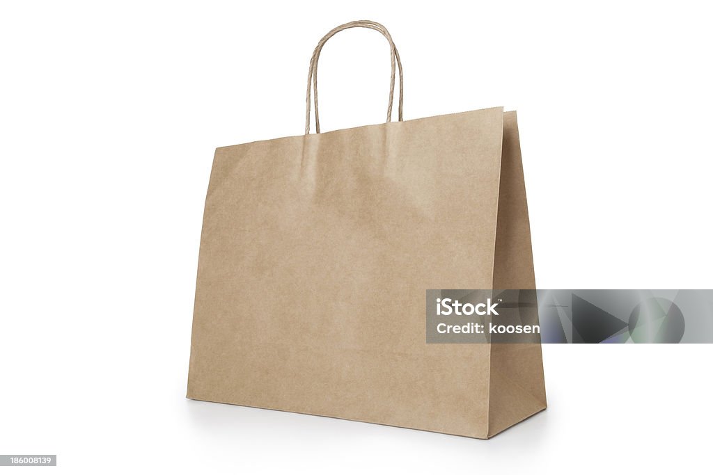 Brown shopping bag - Foto stock royalty-free di Borsa della spesa