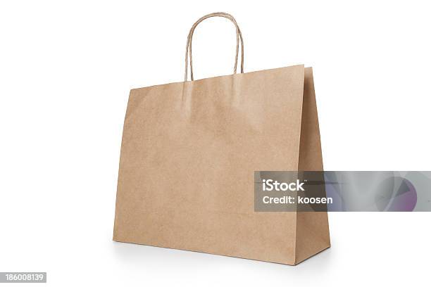 Brown Shopping Bag - Fotografie stock e altre immagini di Borsa della spesa - Borsa della spesa, Carta, Borsa