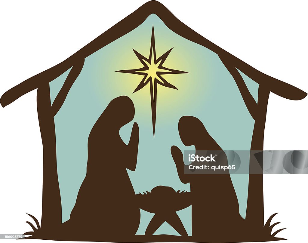 Primative Nativity Primative Nativity Scene Stock Illustration - Download Image Now ...