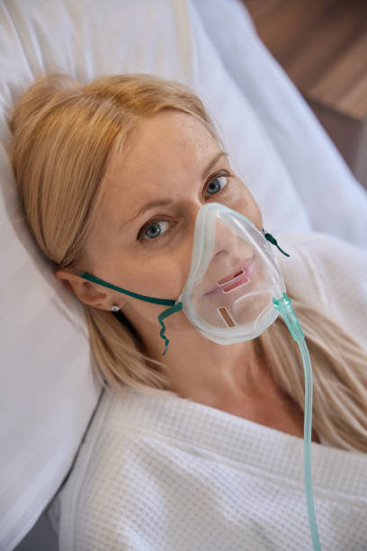 istock Sick woman is undergoing treatment in inpatient facility ward 1860104009