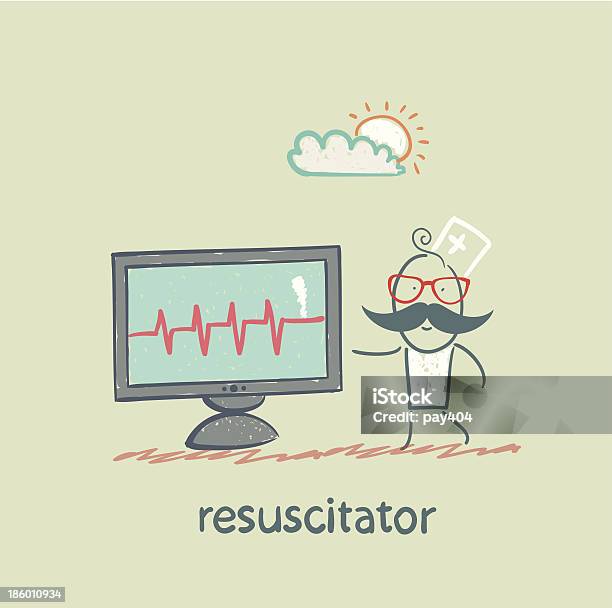 La Rianimazione È Un Monitor Mostra Lheartbeat - Immagini vettoriali stock e altre immagini di Adulto - Adulto, Adulto in età matura, Apparato cardiorespiratorio