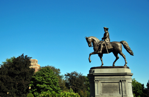 Boston, Massachusetts, USA: George Washington statue, by Thomas Ball, dedicated in 1869  - Boston Common - photo by M.Torres