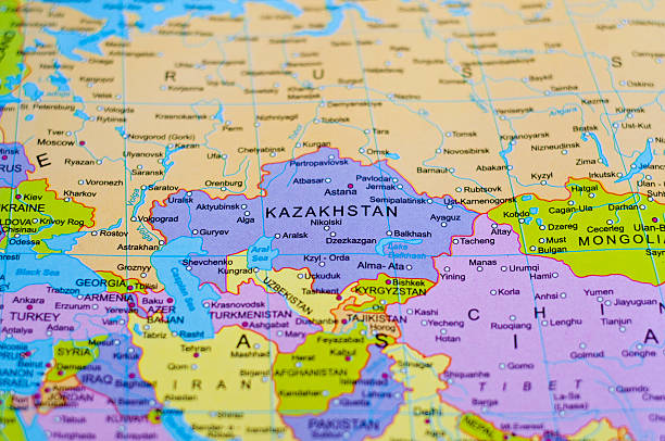 istock Map of Kazakhstan 186014397