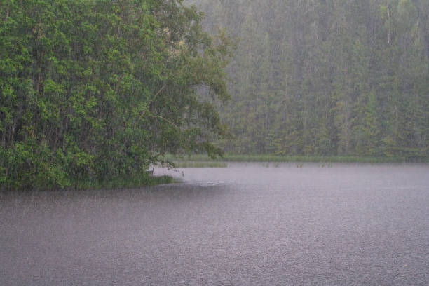 istock Lake water surface in heavy rain 1860145174