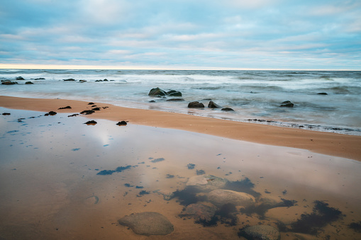 Baltic sea Vidzeme stony seashore