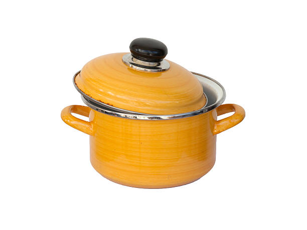 istock Old yellow metal cooking pot 186015554