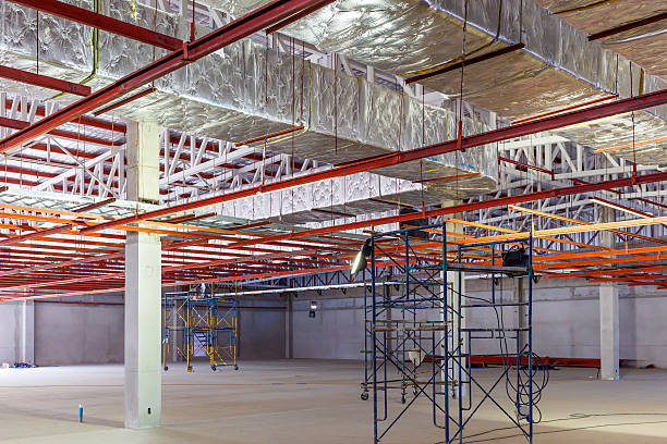 istock Fiberglass for new factory construction 186015588