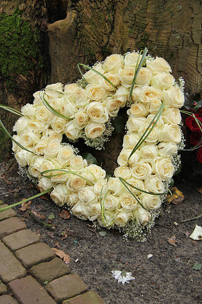 istock Heart shaped sympathy flowers 186017428