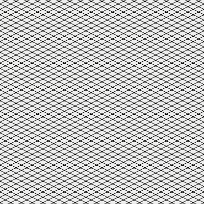 Metal mesh fence on a white background. Geometric texture. Seamless repeating pattern. Vector illustration.