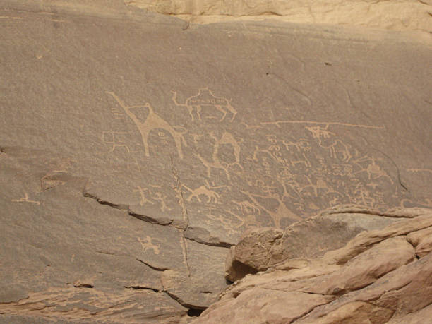 istock Petroglyphs in Wadi Rum, Jordan 186019422