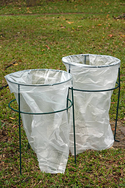 istock transparent Trashcan protect the bome in park,  Thailand. 186019575