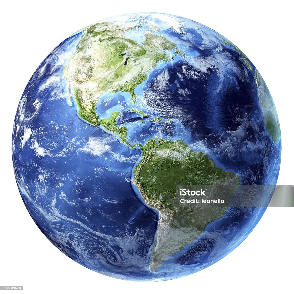 Planet Earth with some clouds. America's view. - Royalty-free Wereldbol Stockfoto