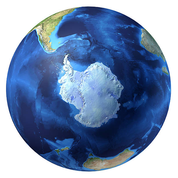 terre globe, réaliste représentation en 3d. antarctic (south pole) avec vue. - pôle sud photos et images de collection