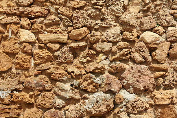 A background of an old wall made of small stones