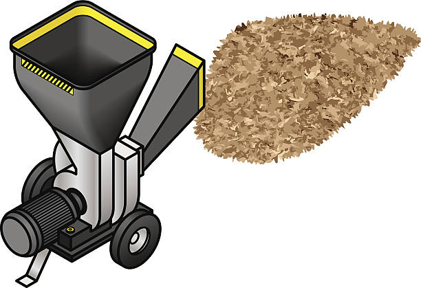 illustrations, cliparts, dessins animés et icônes de woodchipper - broyeur de branches