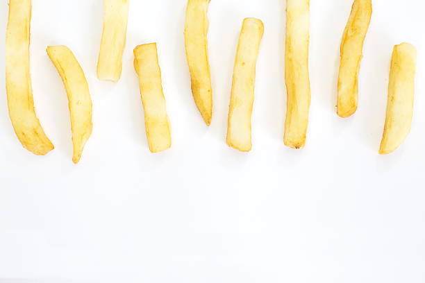 istock Potatoes fries on white 186021683