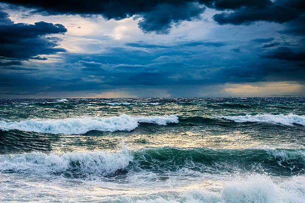 View of storm seascape stock photo