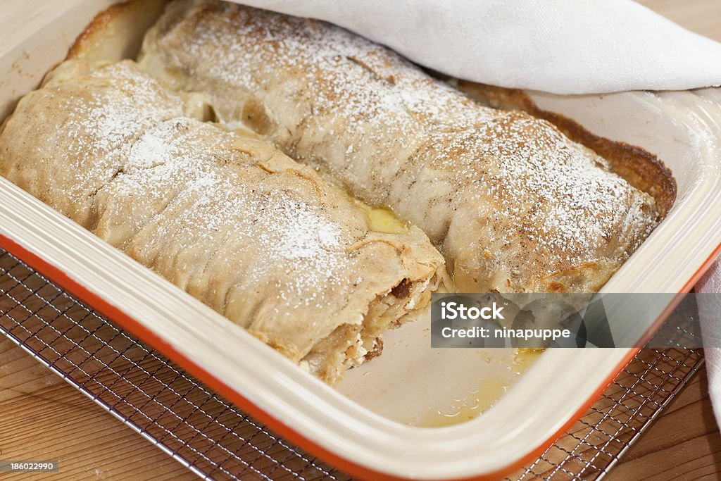 apple strudel two apfelstrudels, typical bavarian food Apple - Fruit Stock Photo