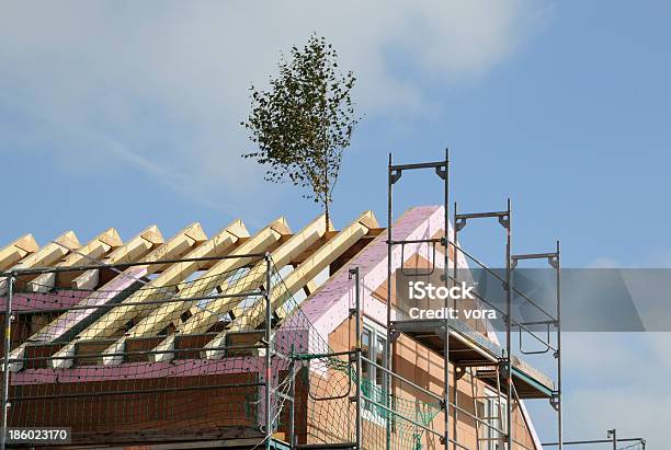 Roofing Ceremony Stock Photo - Download Image Now - Topping Out Ceremony, Attic, Building - Activity