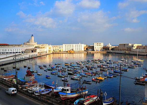 A picturesque view of the Admiralty basin in Algiers Algiers, Algeria: Admiralty basin and Fishing harbour - Peñon lighthouse - photo by M.Torres algiers stock pictures, royalty-free photos & images