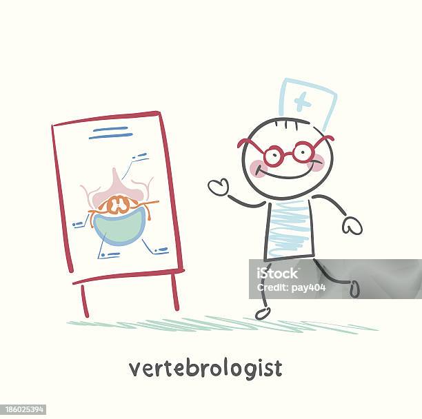 Vertebrologist 에는 대한 프레젠테이션을 척추 건강관리와 의술에 대한 스톡 벡터 아트 및 기타 이미지 - 건강관리와 의술, 남자, 대체 요법