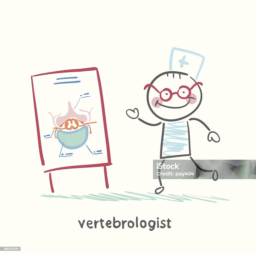 vertebrologist conta uma apresentação na coluna - Vetor de Adulto royalty-free
