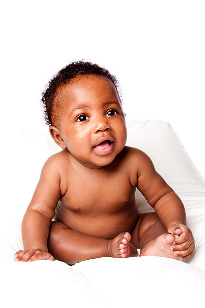 istock Beautiful happy baby infant sitting 186025571