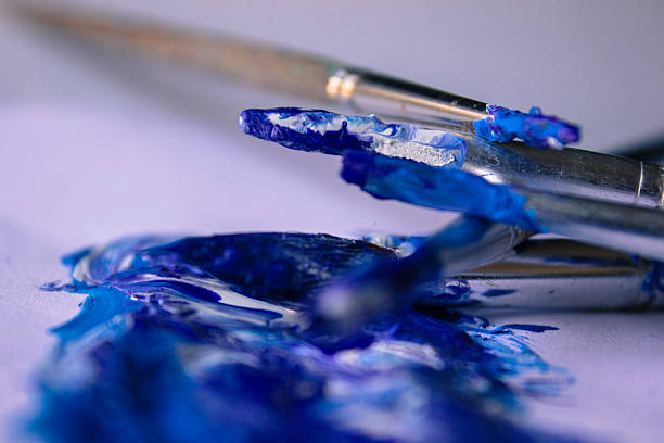 istock Paintbrush And Blue Colors 186032452