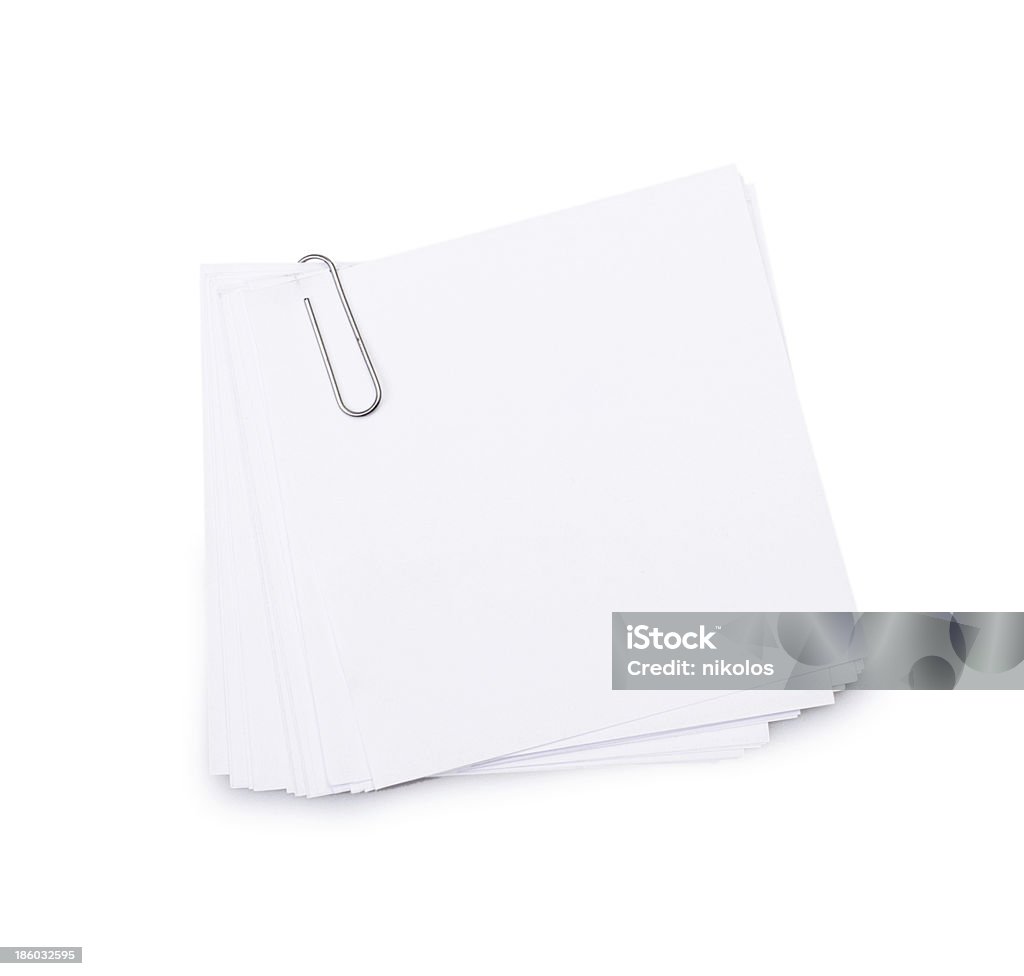 White paper sheets for letter with clip White paper sheets for letter with clip isolated on a white background Abstract Stock Photo