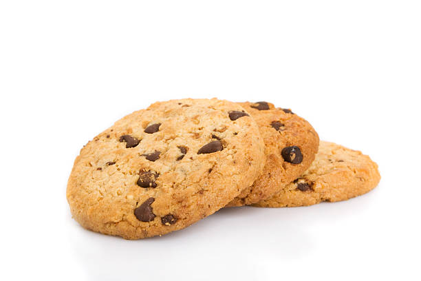 istock Pile of chocolate chip cookies isolated on white 186032717