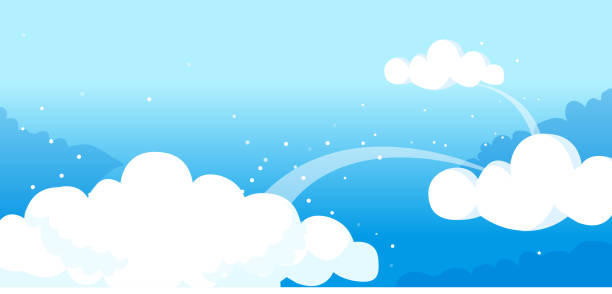 illustrations, cliparts, dessins animés et icônes de nuages dans le ciel - illustration and painting panoramic sky snow