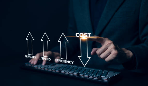 istock Cost reduction concept. Increase quality, speed, efficiency, and Optimization for products or services to improve company performance. Successful corporate strategy and management. Effective business, 1860338425