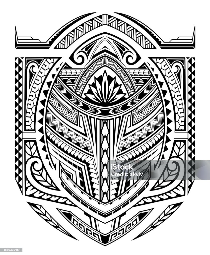 Polynesian Type Design Polynesian Style Tattoo Design Stock Illustration - Download Image Now ...