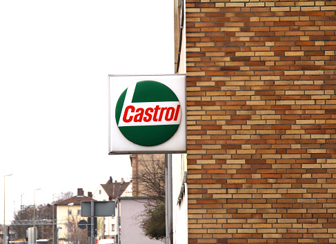 Nurnberg, Germany: Castrol service point. Castrol is a British global brand of industrial and automotive lubricants offering a wide range of oils and greases