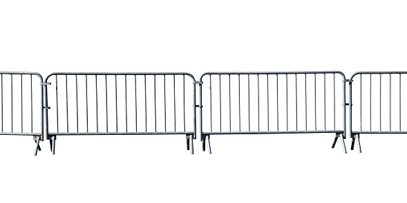 Crowd control barrier isolated on the white background