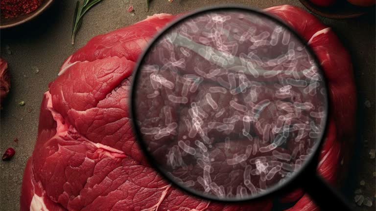 Searching for bacteria in raw meat