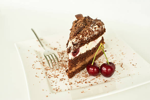 istock Slice of Black Forest and cherry 186040256