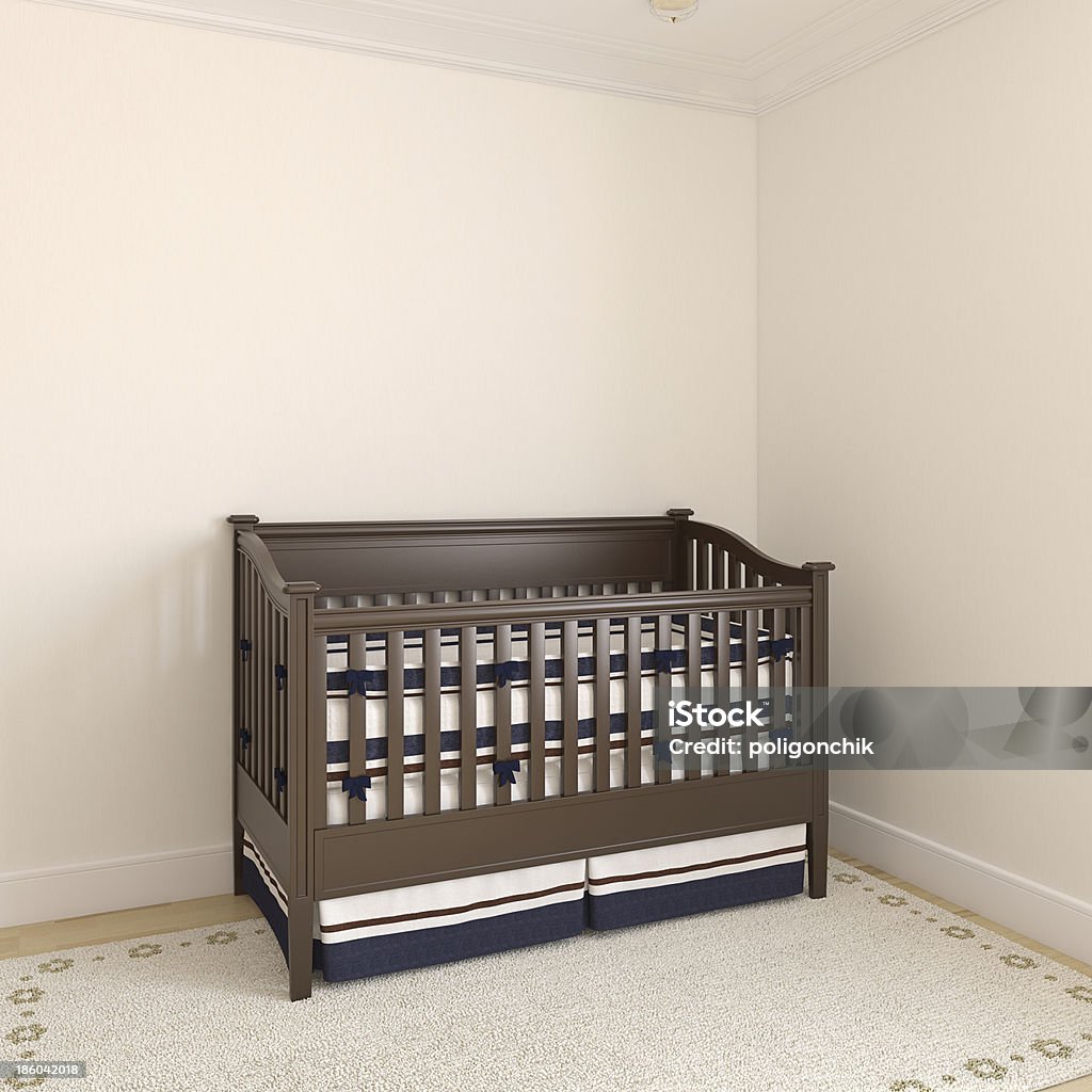 Interior of nursery. Interior of nursery for boy. 3d render. Apartment Stock Photo