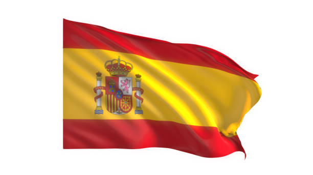 istock Spain national flag on white background. 1860424870